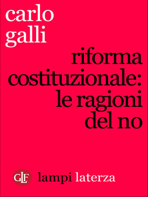 cover image of Riforma costituzionale